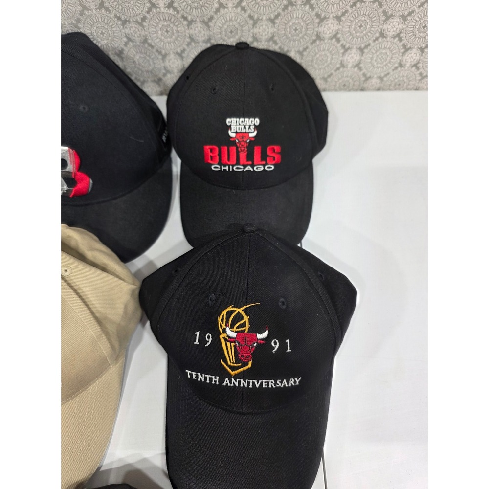 Chicago Bulls Baseball Caps 5 Pack NBA Fan Gear Red Black Tan - Picture 2 of 16